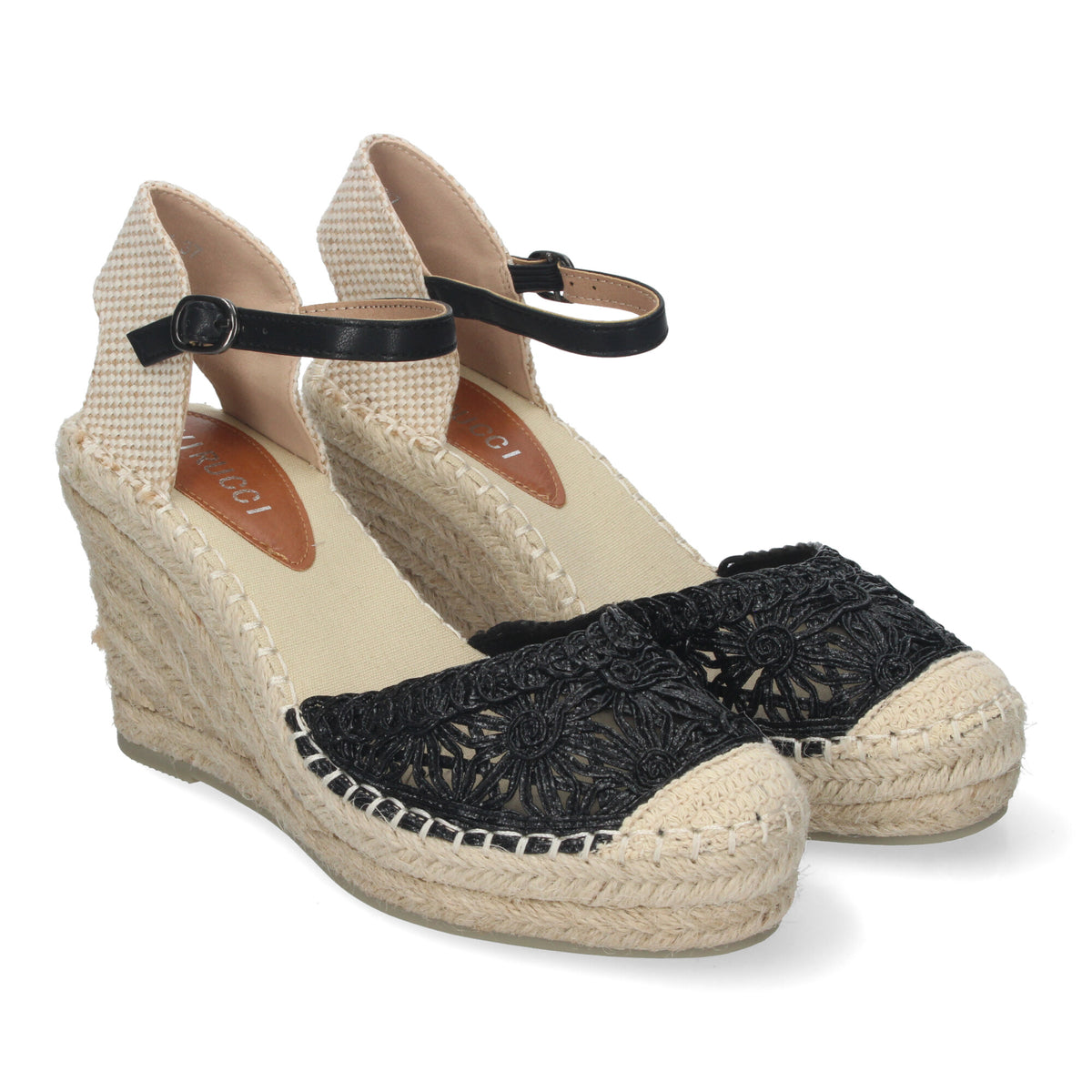 Sandalias Negras Cuña Mujer Ceres 003