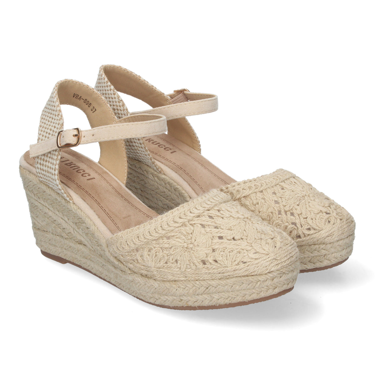 Sandalias Beige Cuña Mujer Eugenia 002