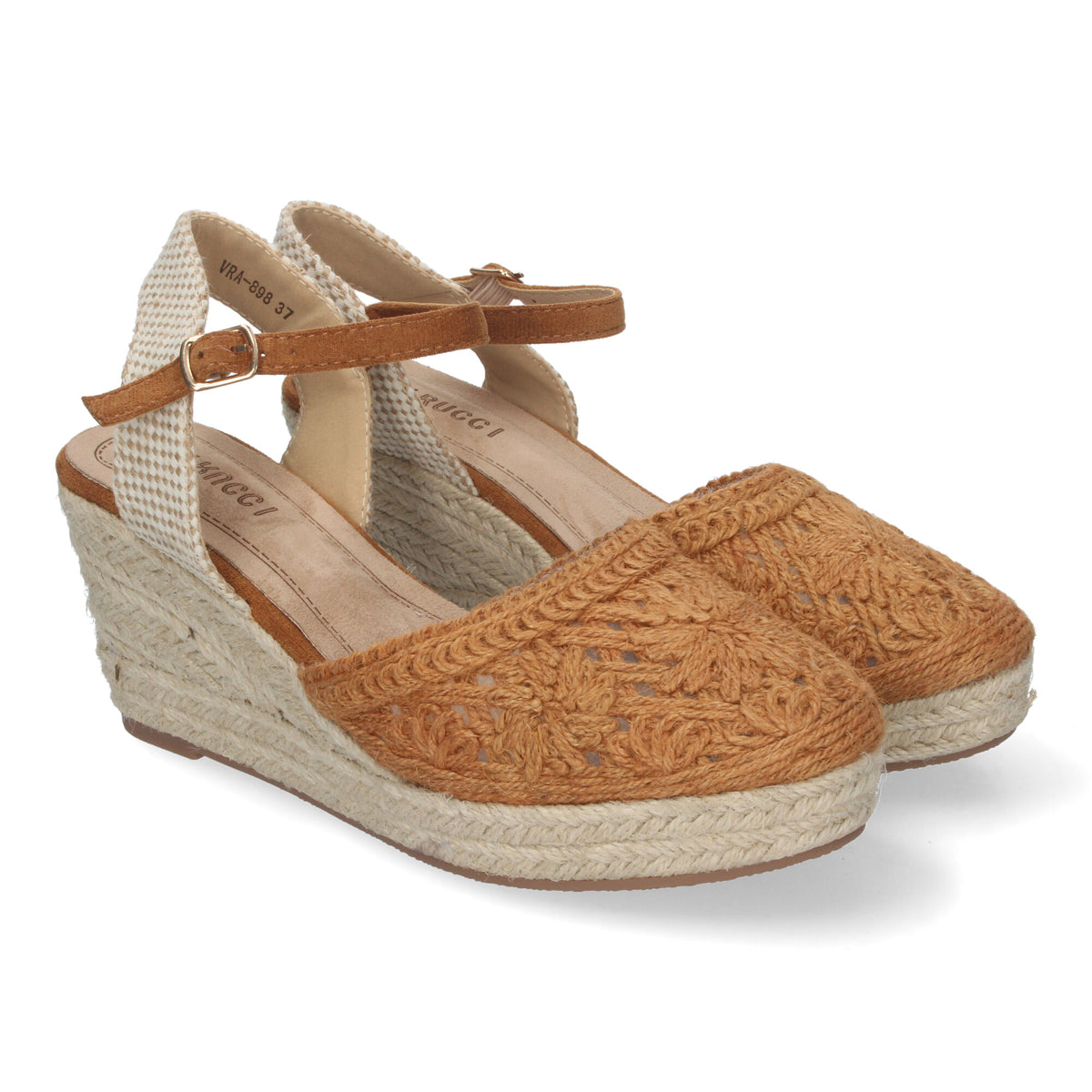 Sandalias Marrones Cuero Cuña Mujer Eugenia 002