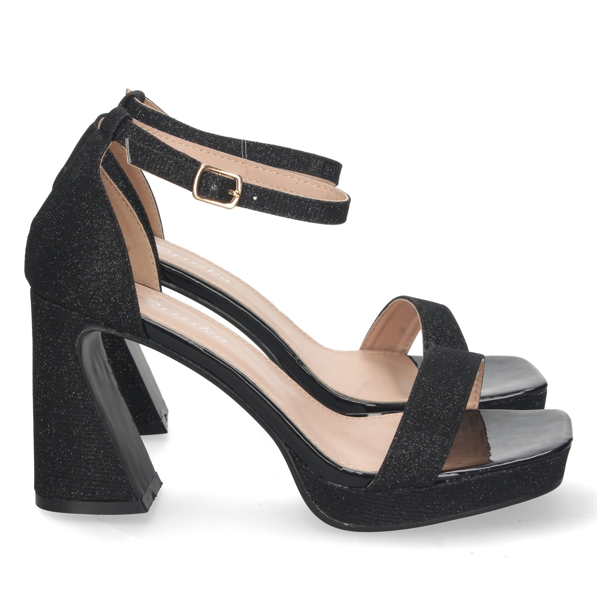 Sandalias negras mujer shops tacon