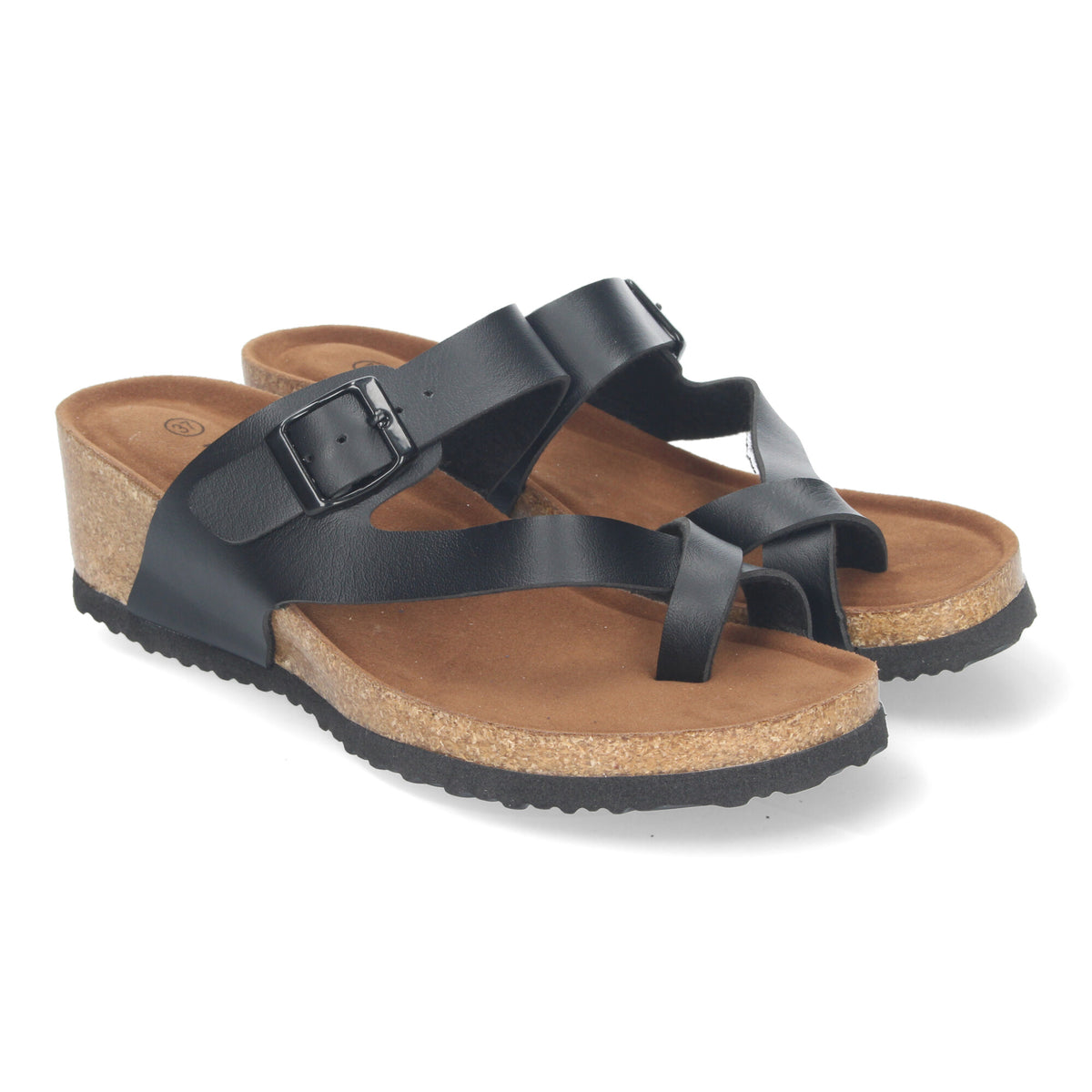 Sandalias Negras Cuña Mujer Amalia 002