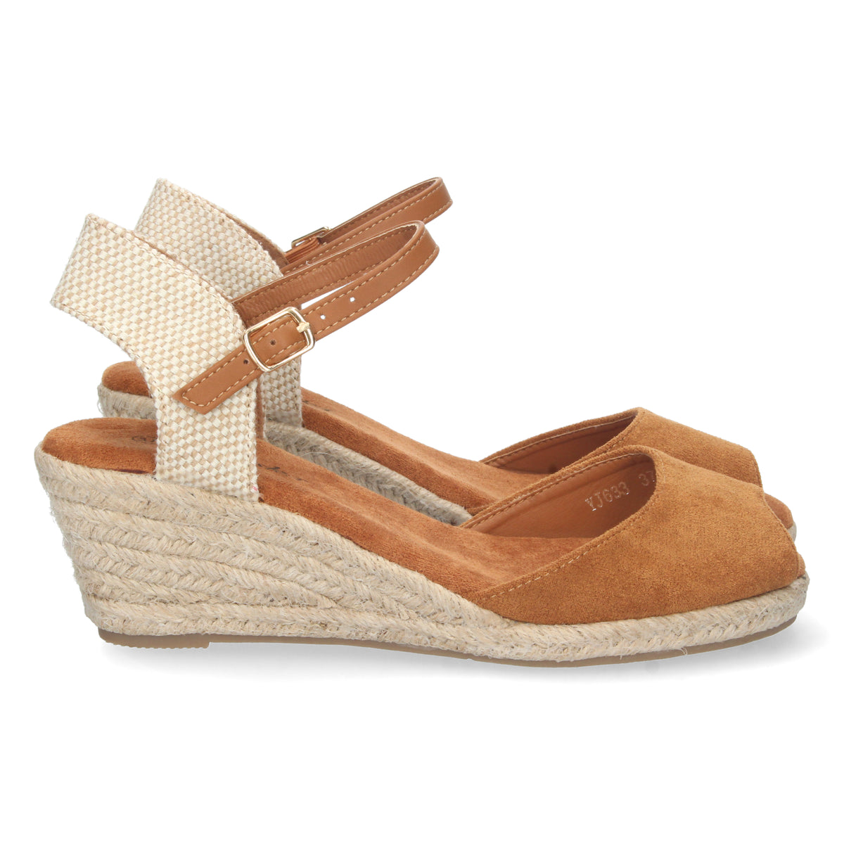 Sandalias Marrones Camel Cuña Mujer Psique 001