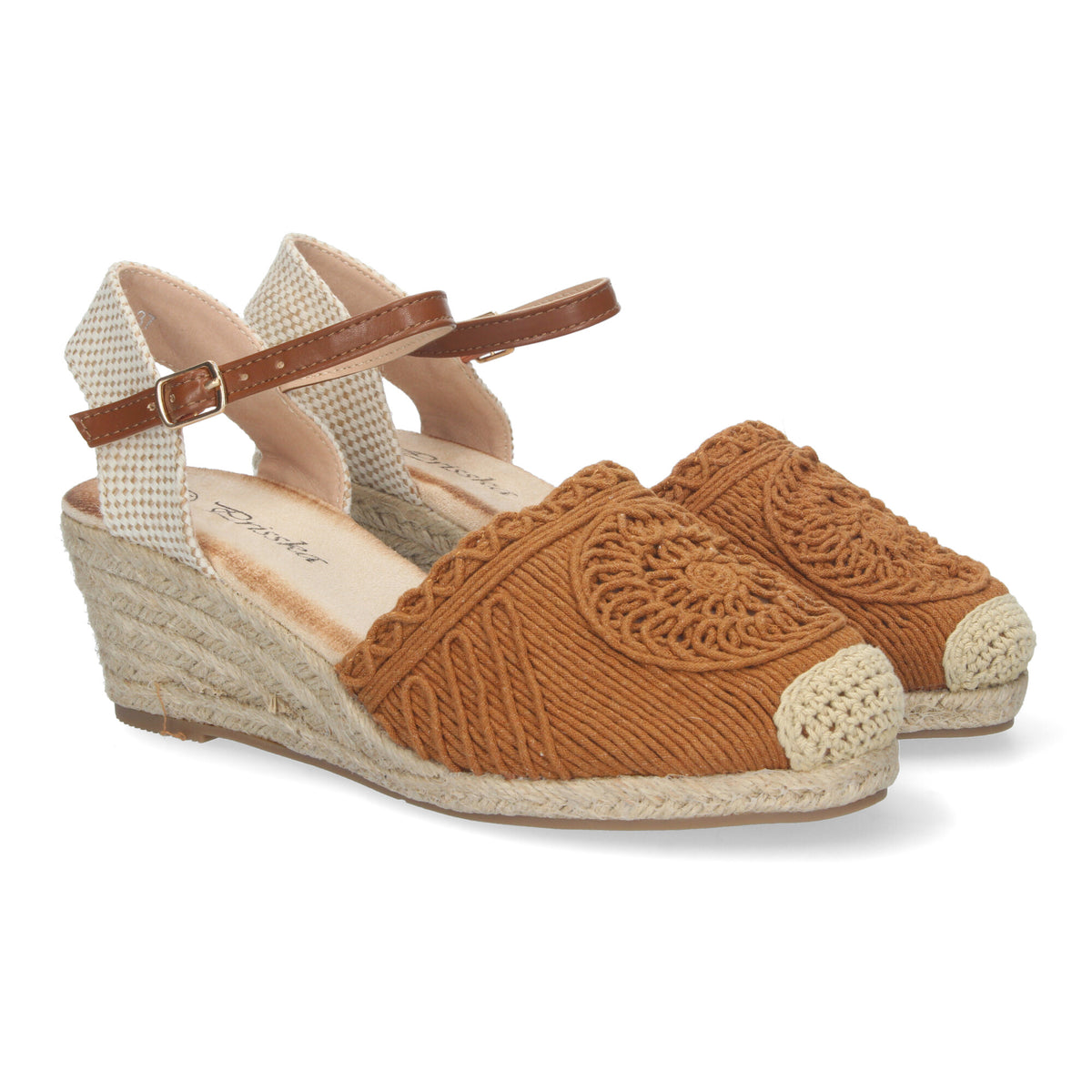 Sandalias Marrones Camel Cuña Mujer Ilaria 005