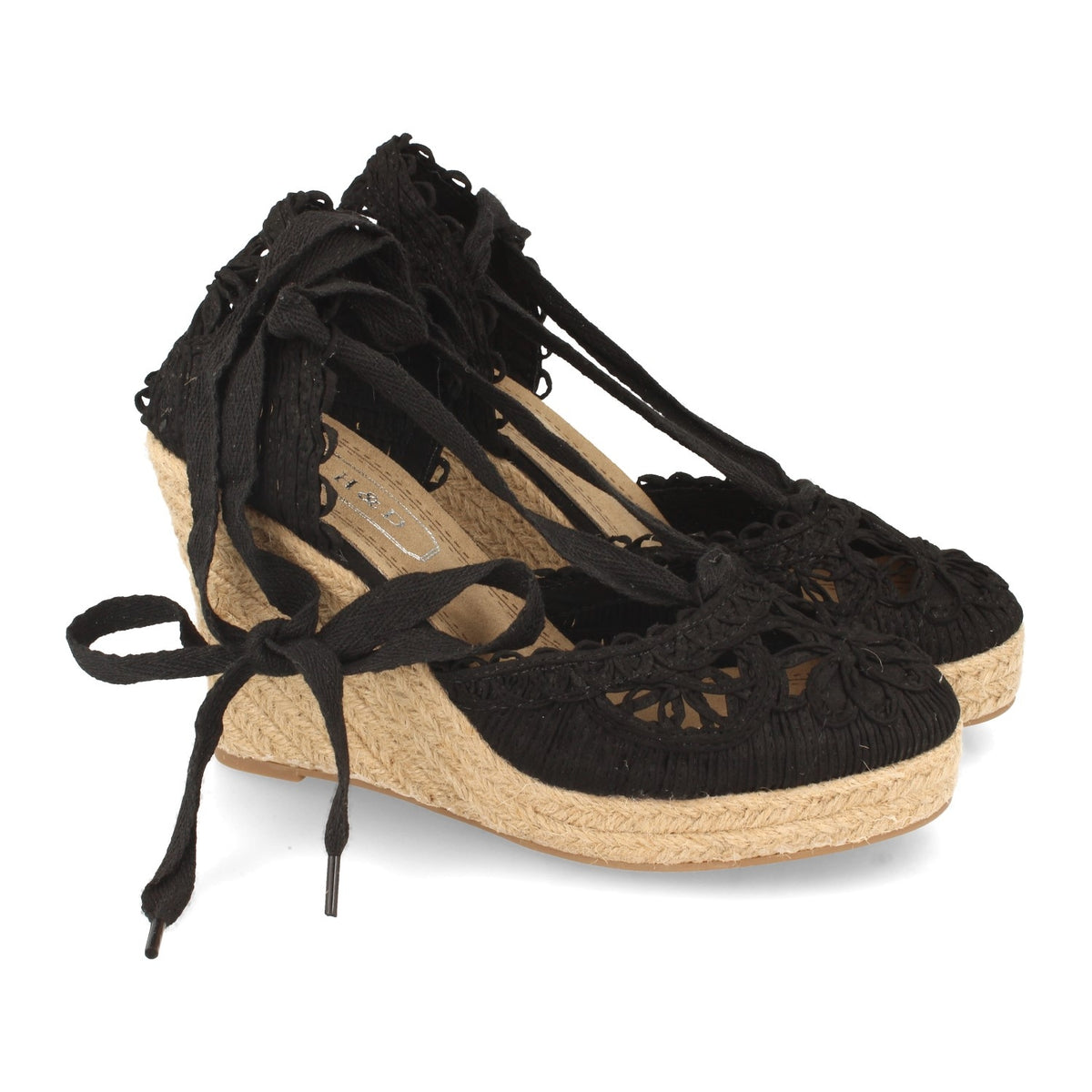 Sandalias Negras Cuña Mujer Cornelia 001