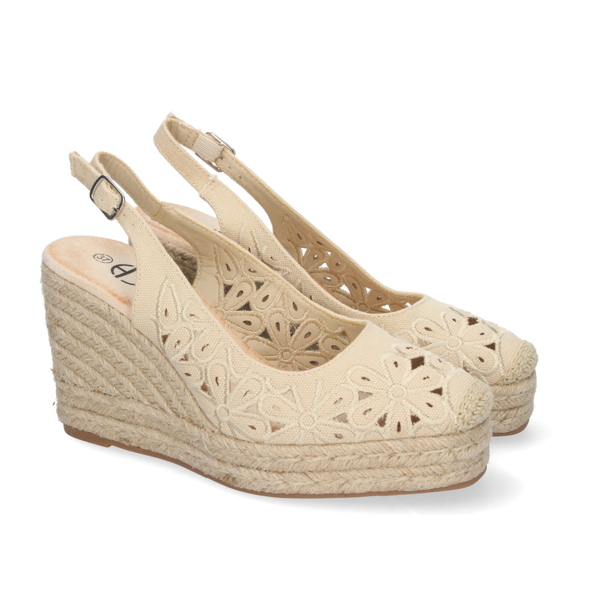 Sandalias Beige Cuña Mujer Caliope 001